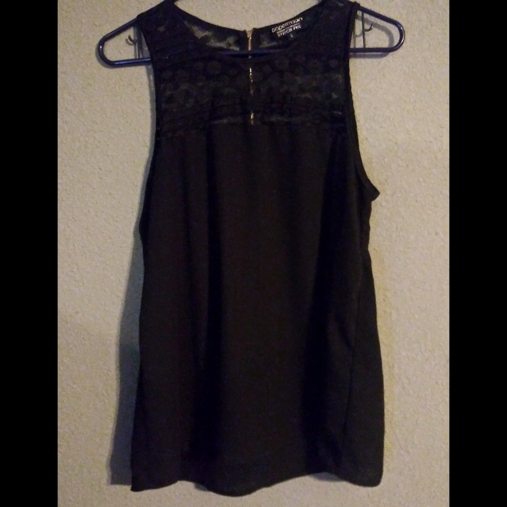 Papermoon Sleeveless Black with Lace Blouse